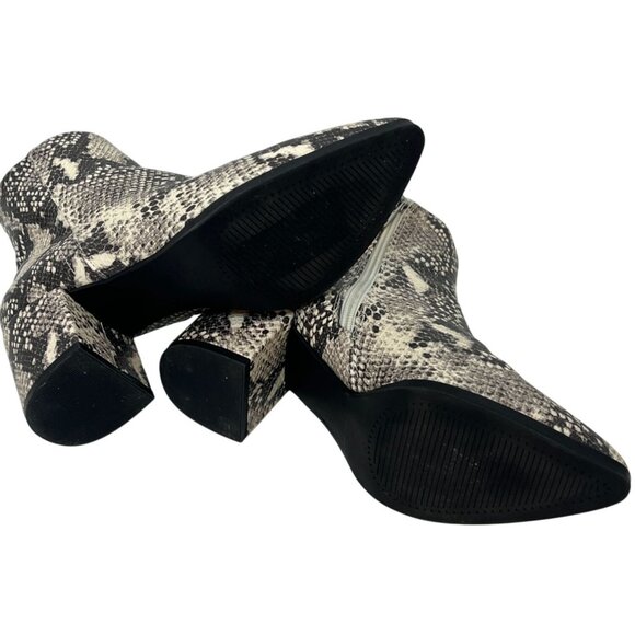 Madden Girl Faux Leather Snake Print Ankle Booties Women’s 6 Block Heel - Picture 10 of 13